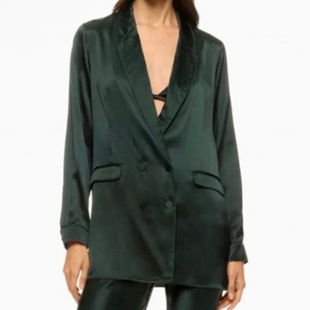 Silk Laundry green Relaxed Blazer oversized jacket size Medium